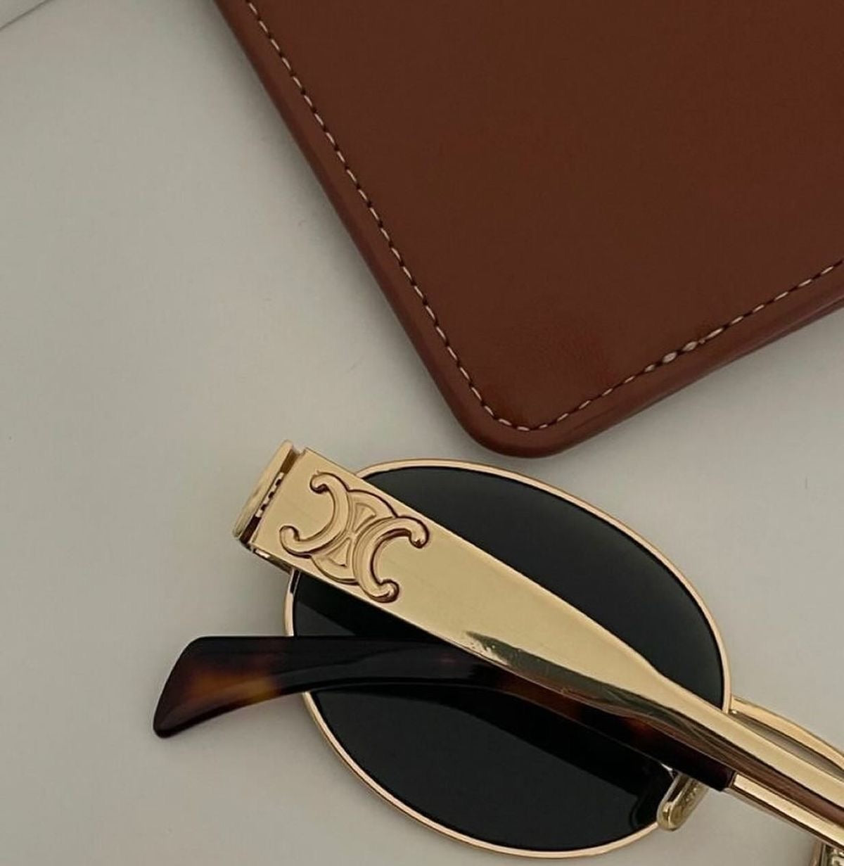 Celine Triomphe Gold Metal Glasses