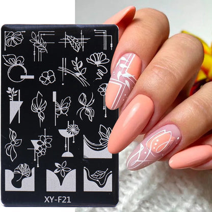 3 Styles Flower Leaves Nail Art Stamping Kit