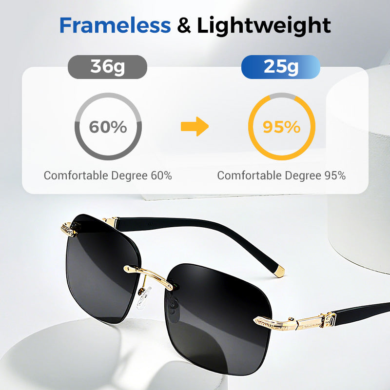 Men's Stylish Frameless High Definition Polarized Sunglasses
