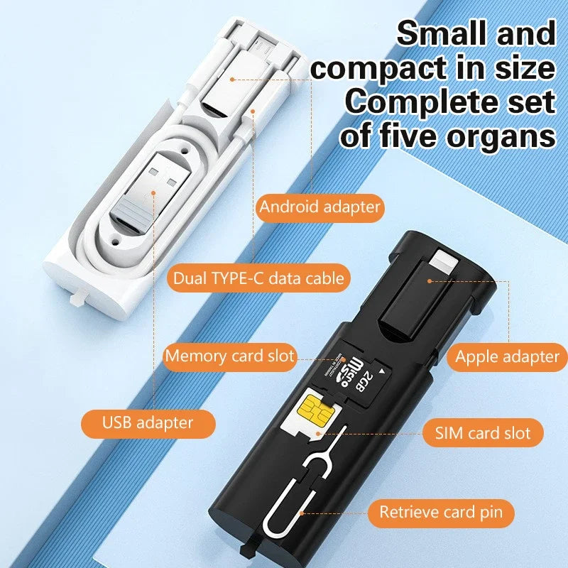 6‑in‑1 60W Fast Charging USB Cable Kit – Multi‑Connector Set