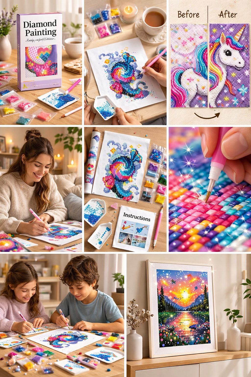 3 in 1 DIY Creative Diamond Painting Set