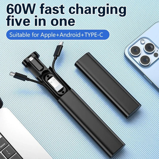 6‑in‑1 60W Fast Charging USB Cable Kit – Multi‑Connector Set