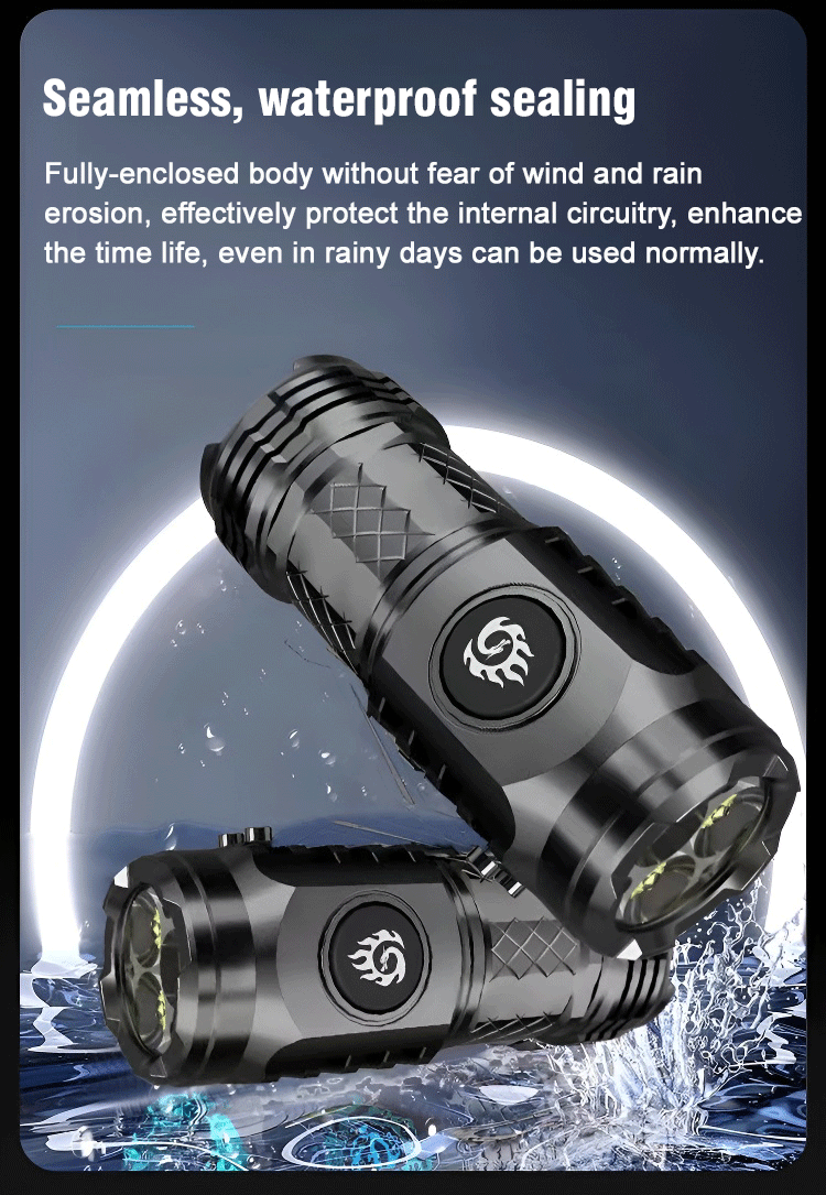 3 in 1 Thumb-Sized Flashlight Keychain + Powerbank