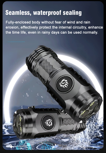 3 in 1 Thumb-Sized Flashlight Keychain + Powerbank