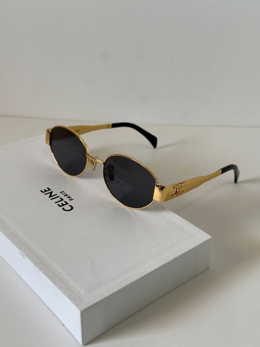 Celine Triomphe Gold Metal Glasses
