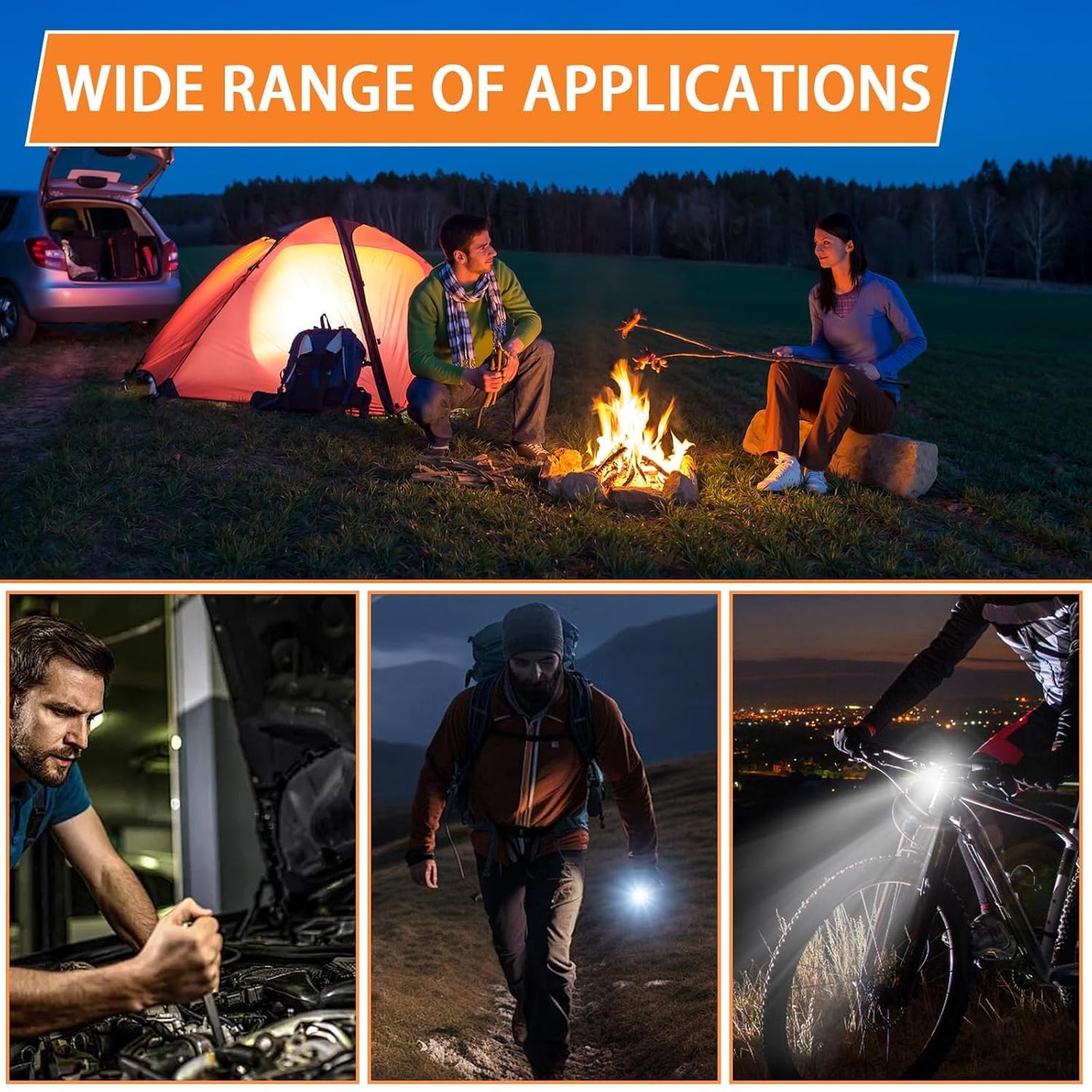 9-in-1 LED Keychain Light with Lighter, Multi Tools & USB-C Charging