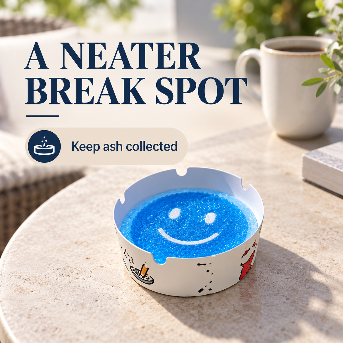 Reusable Gel Ashtray ®Ash & Cigarette-End Collector