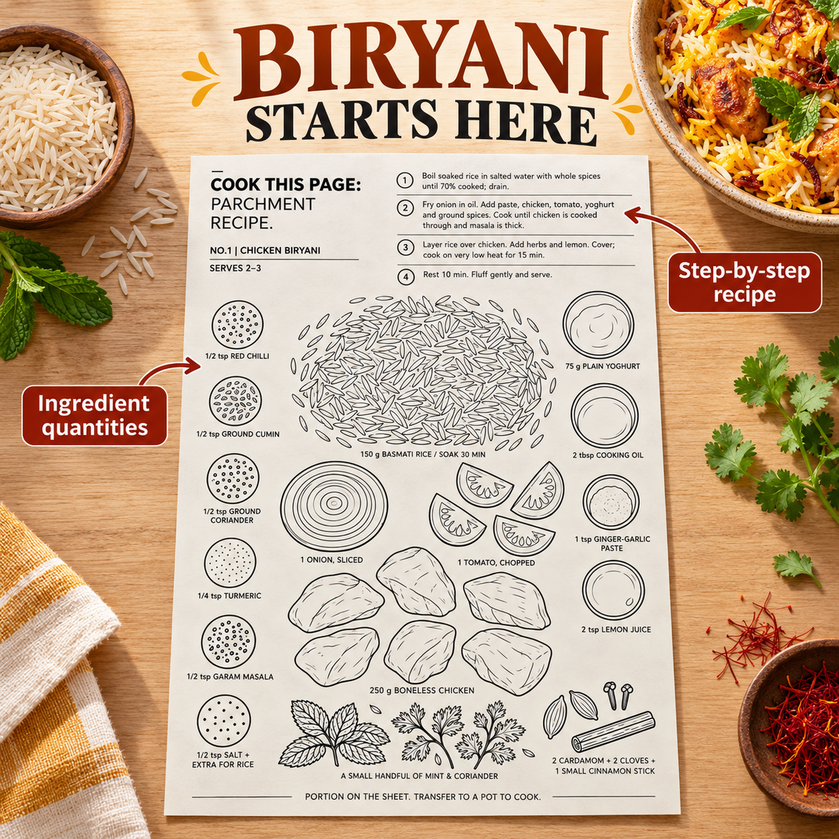 Cookmeup Paper® Home Chef Recipe Guides