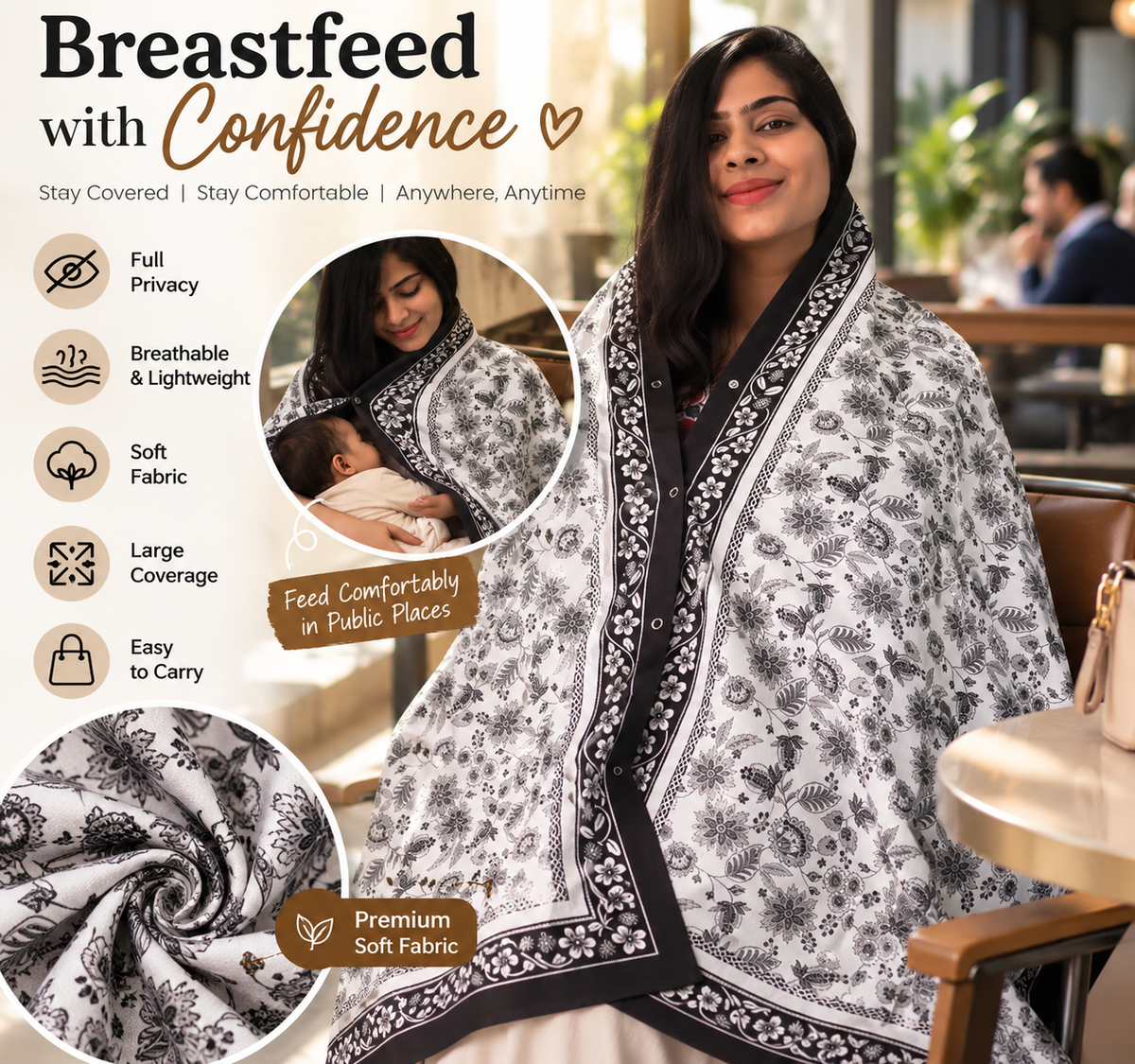 Baby Feeding Shawl™ Nursing & Feeding Outside