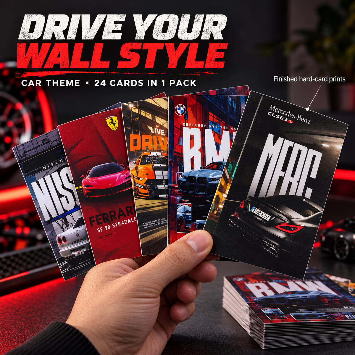 WallVibe Stickers® 24-Piece Motivational Quote / Car Enthusiast