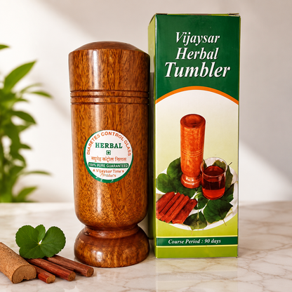 🌿 Vijaysar Wooden Sugar Control Glass ✨