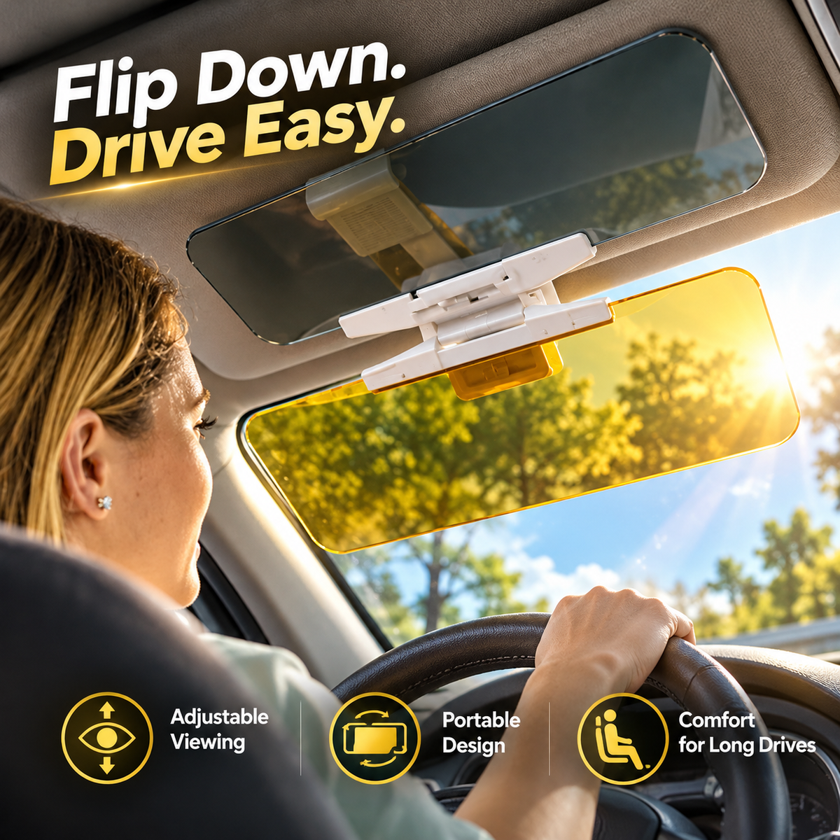 ClearDrive™ 2-in-1 Day & Night Anti-Glare Driving Visor ( Imported )