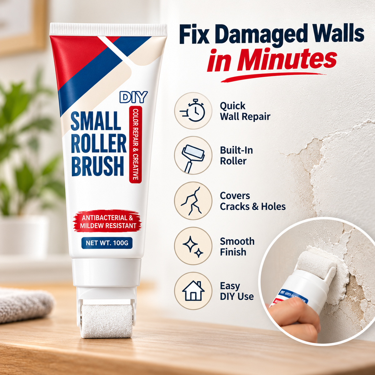 WallFix Pro™ – Instant Wall Repair Roller