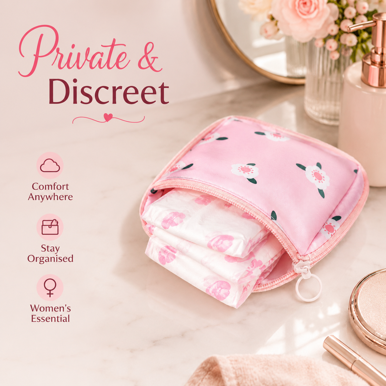 HerCare Pad Pouch 🌸