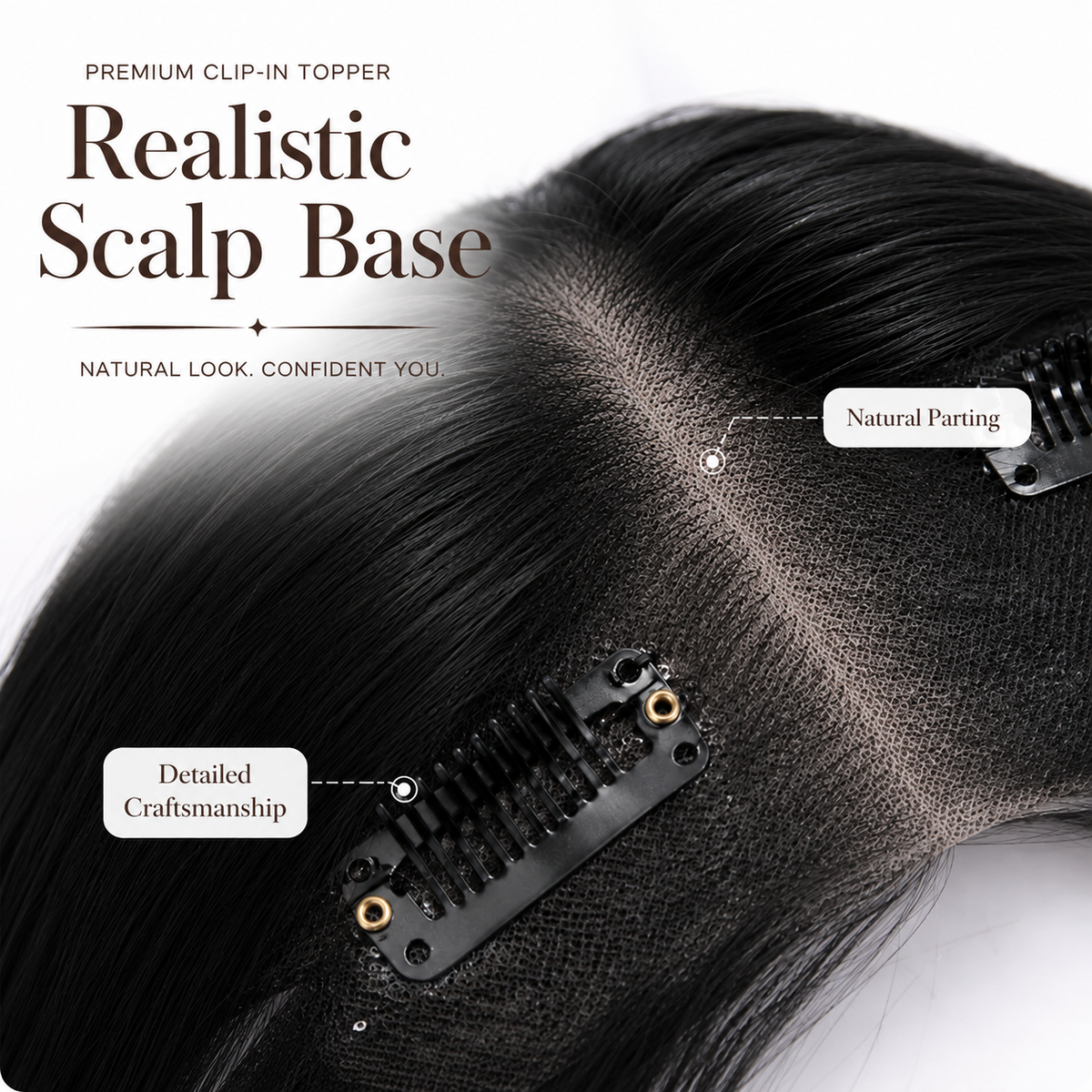Natural Volume 3-Clip Hair Topper