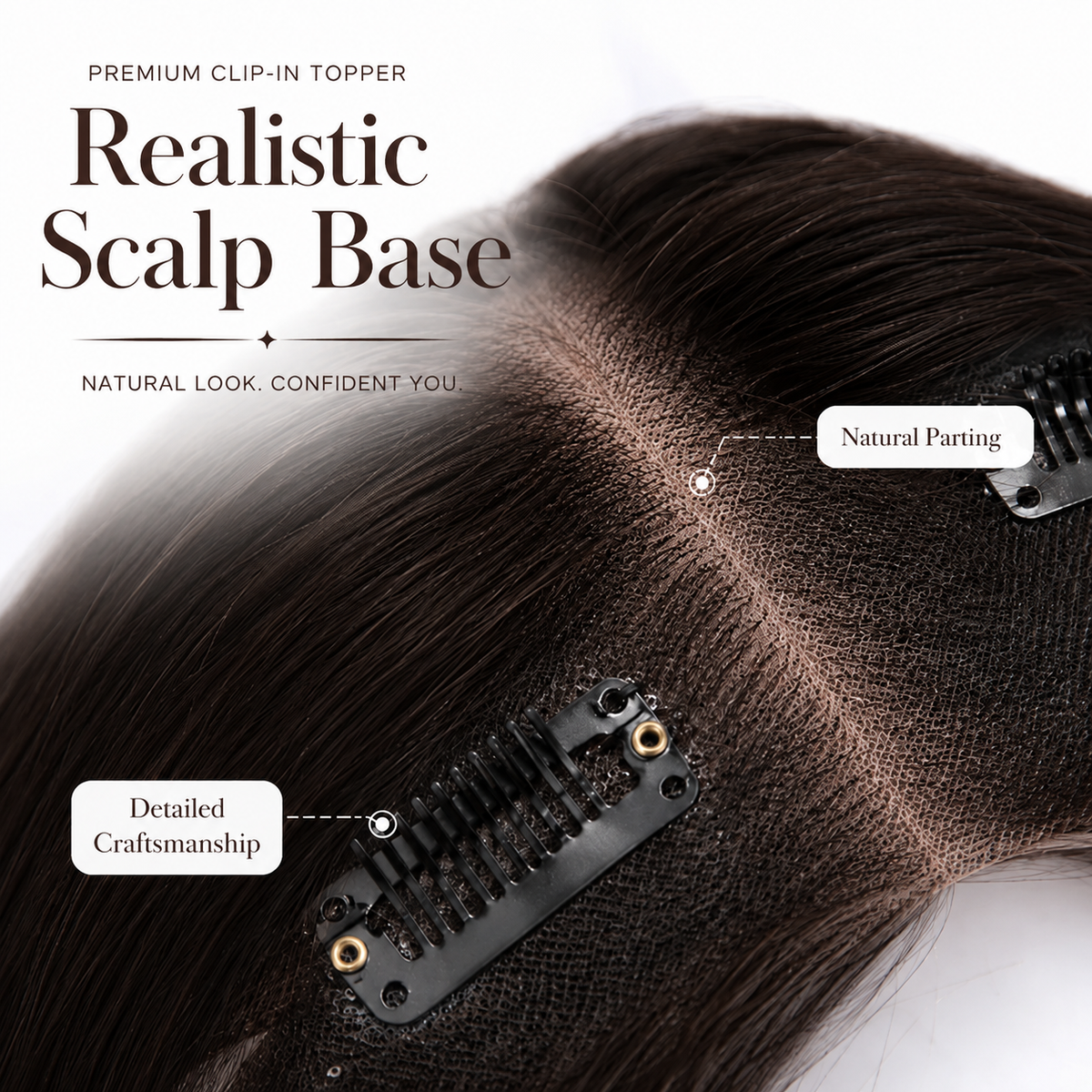 Natural Volume 3-Clip Hair Topper