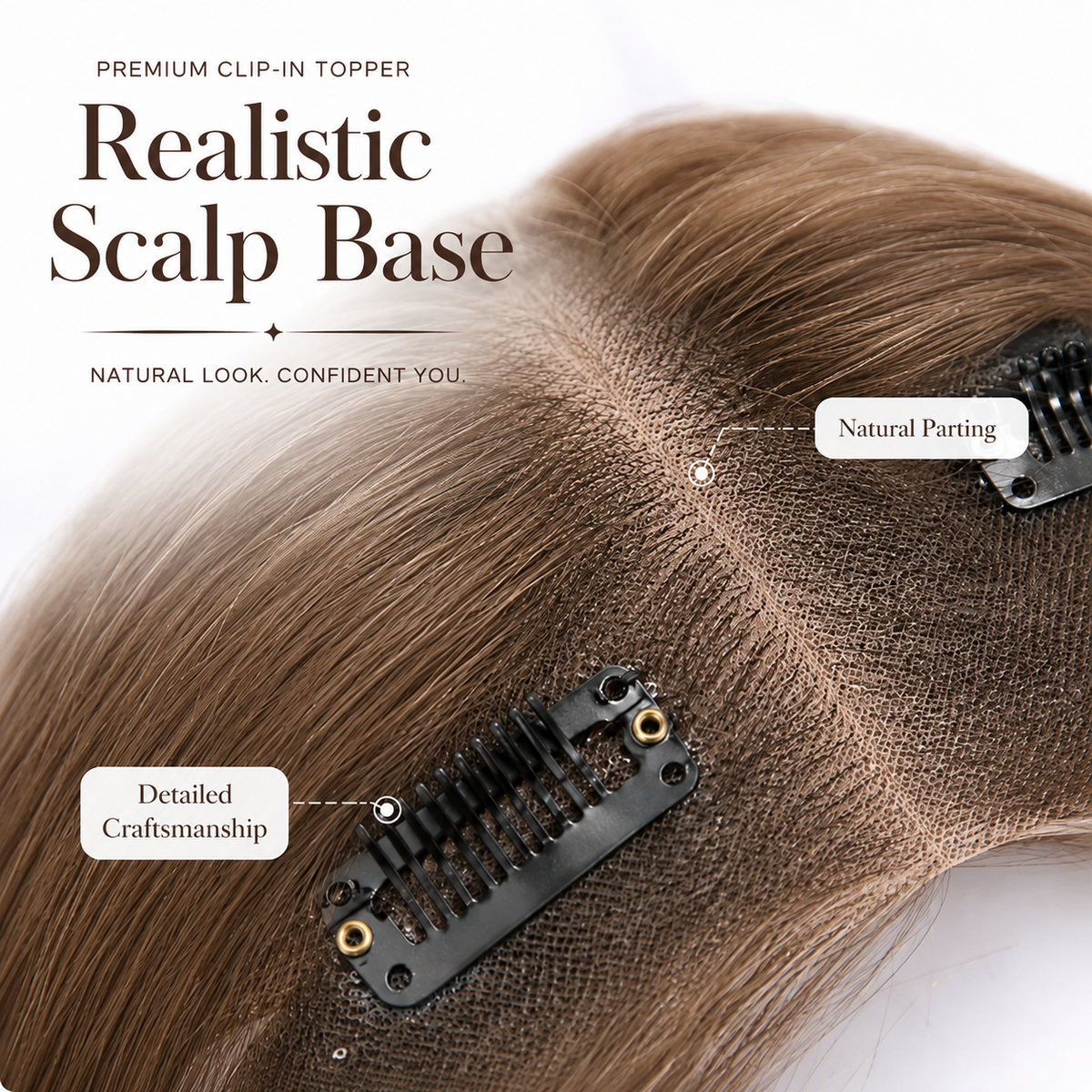Natural Volume 3-Clip Hair Topper