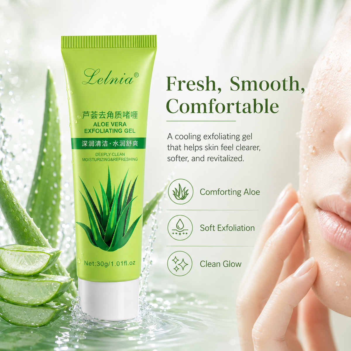 3 in 1 Cooling + Exfoliating Aloe Gel