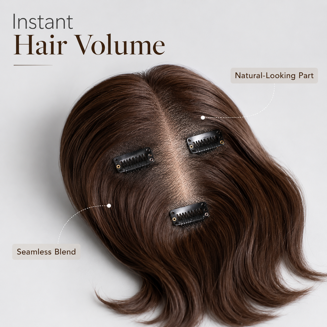 Natural Volume 3-Clip Hair Topper