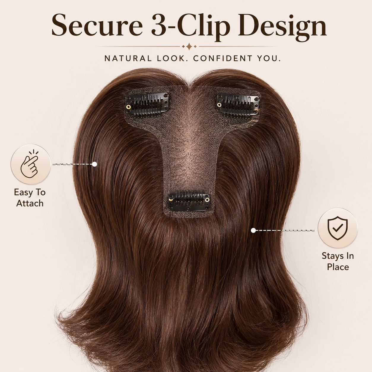 Natural Volume 3-Clip Hair Topper