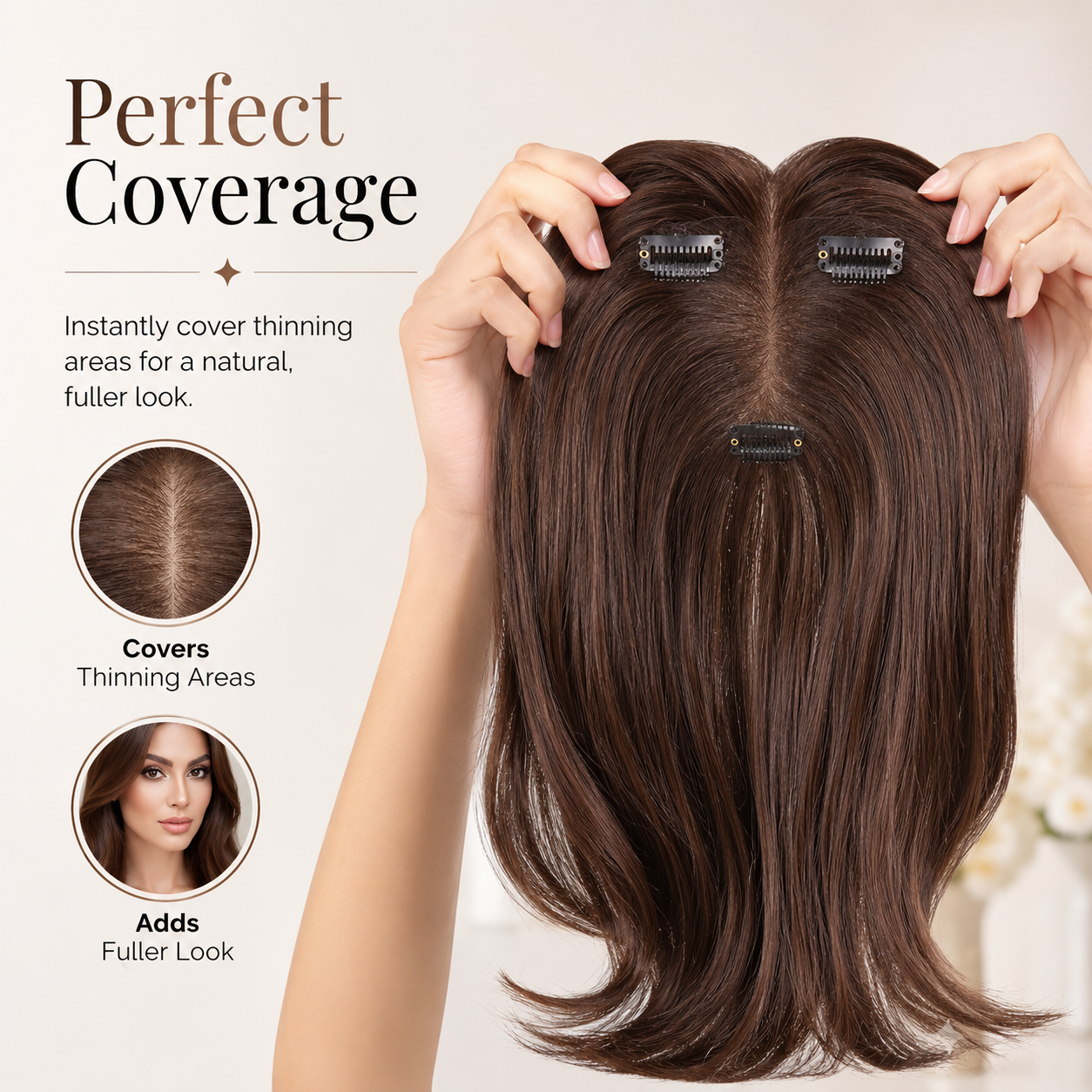 Natural Volume 3-Clip Hair Topper