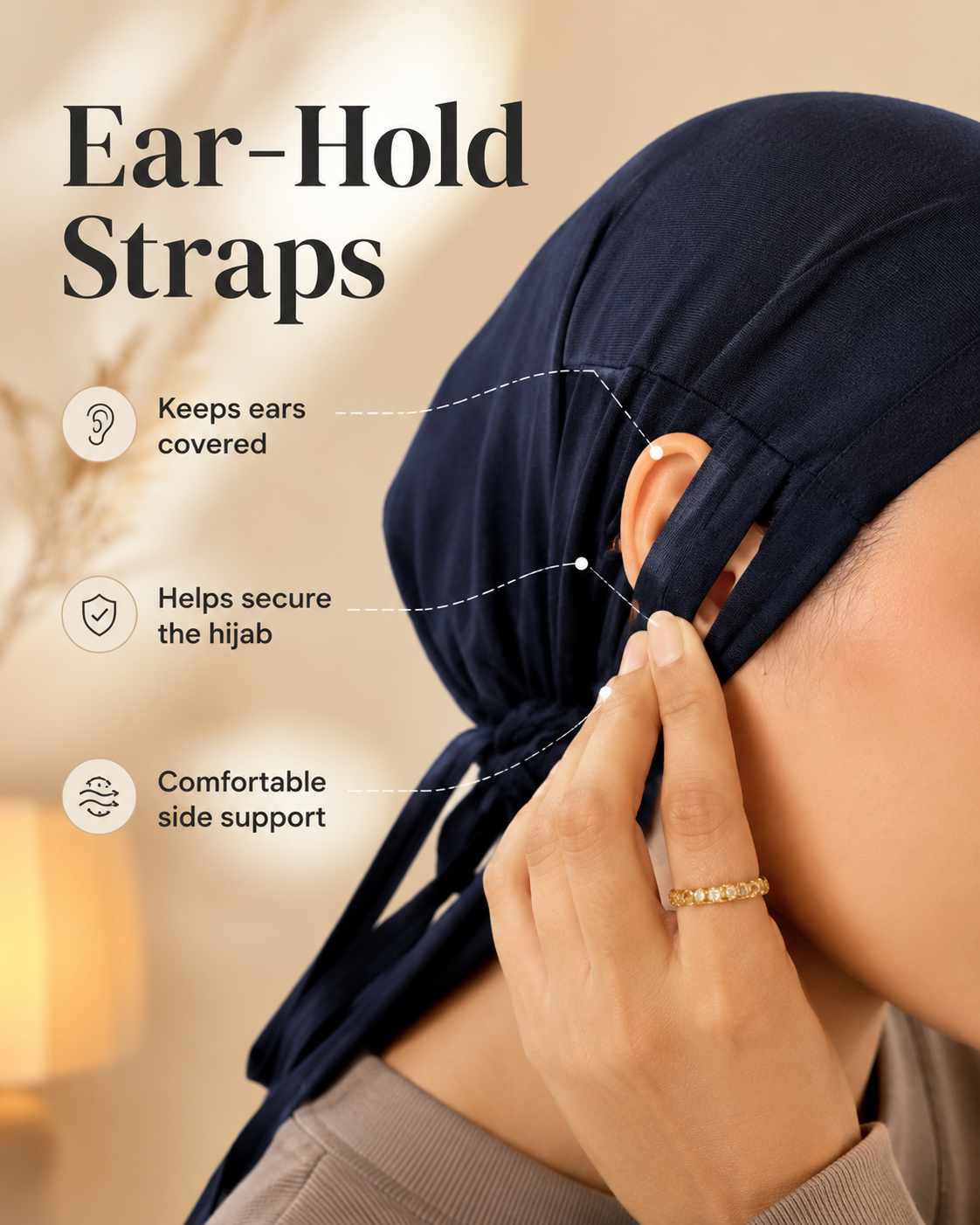 SecureFit Ear-Hold Hijab Undercap