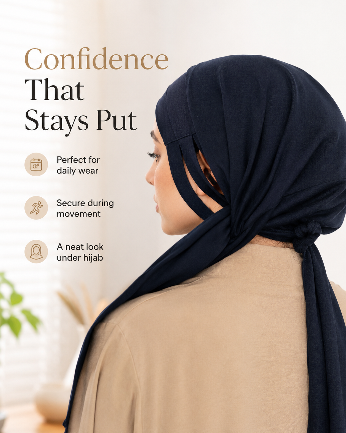 SecureFit Ear-Hold Hijab Undercap