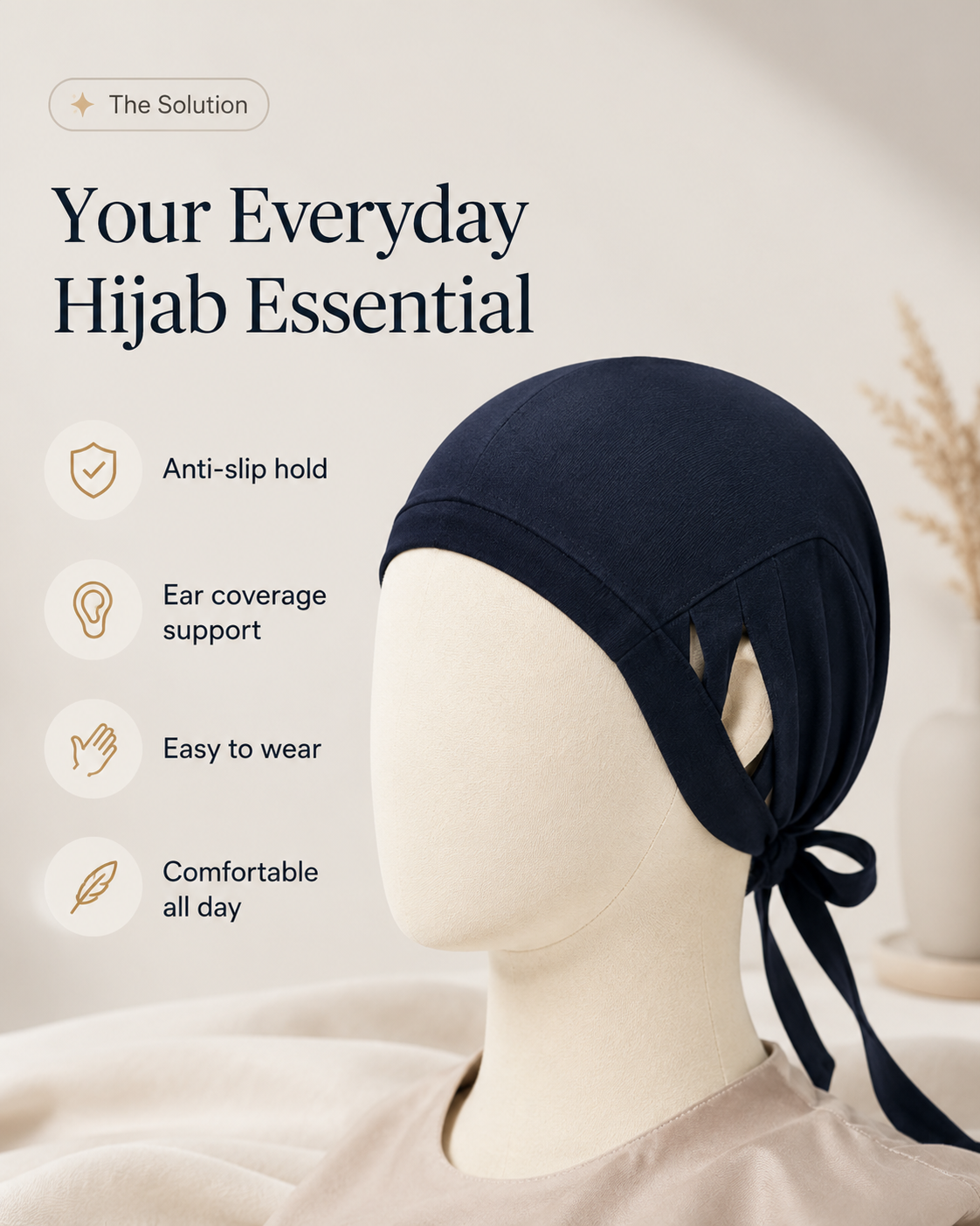 SecureFit Ear-Hold Hijab Undercap