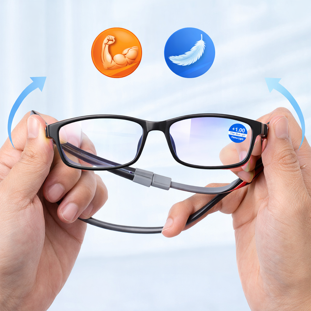 2 In 1 Secure Fit Anti-Blue Light Magnetic Strap Glasses