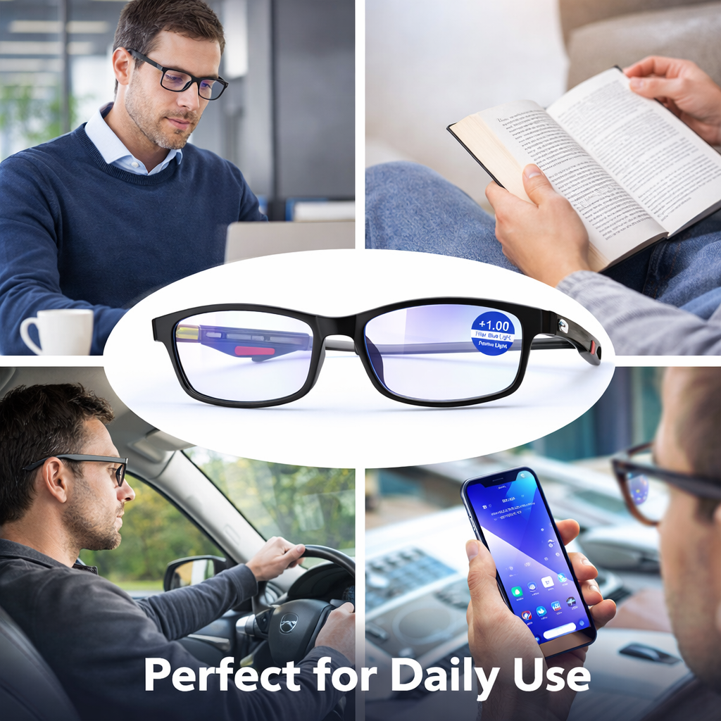 2 In 1 Secure Fit Anti-Blue Light Magnetic Strap Glasses