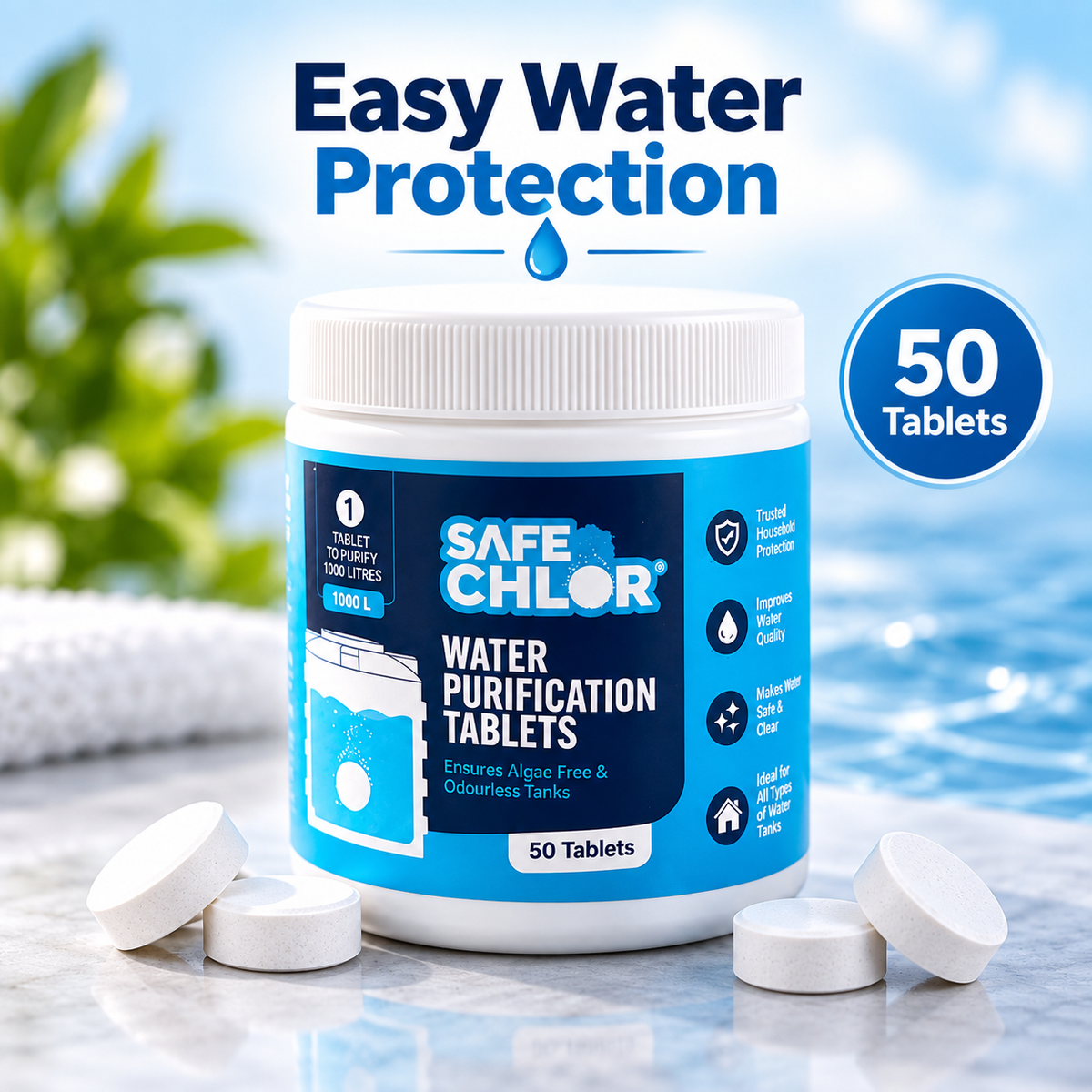 Tank Cleaner Tablet™  Water Purification Tablets for Home & Rooftop Tanks