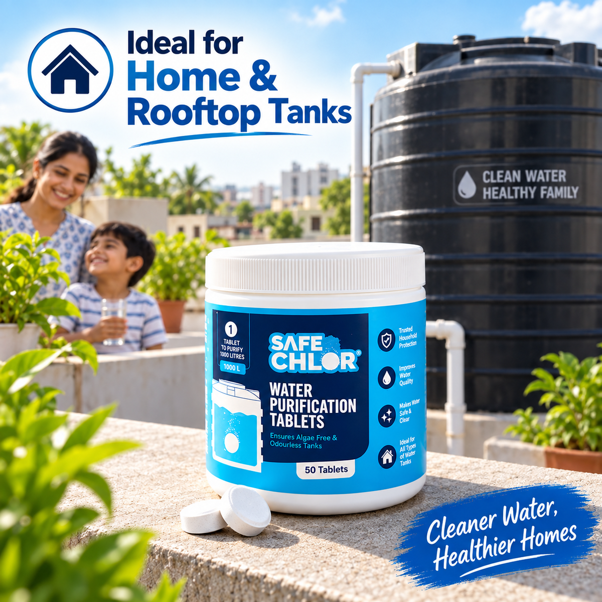 Tank Cleaner Tablet™  Water Purification Tablets for Home & Rooftop Tanks