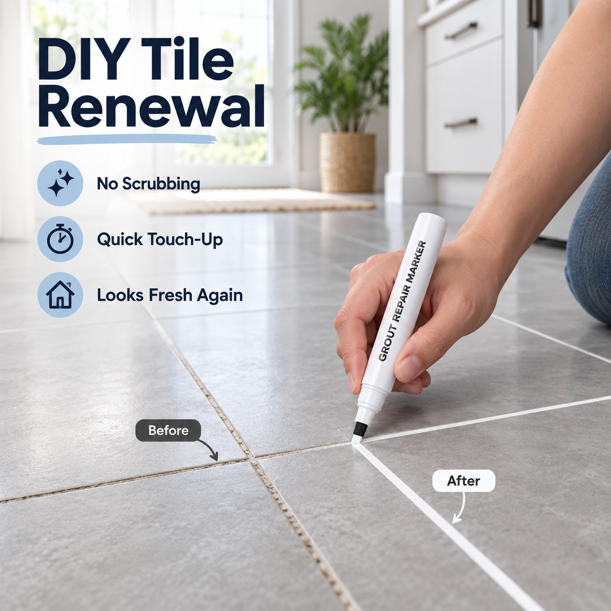 TileRenew™ — Easy Grout Repair & Refresh Solution