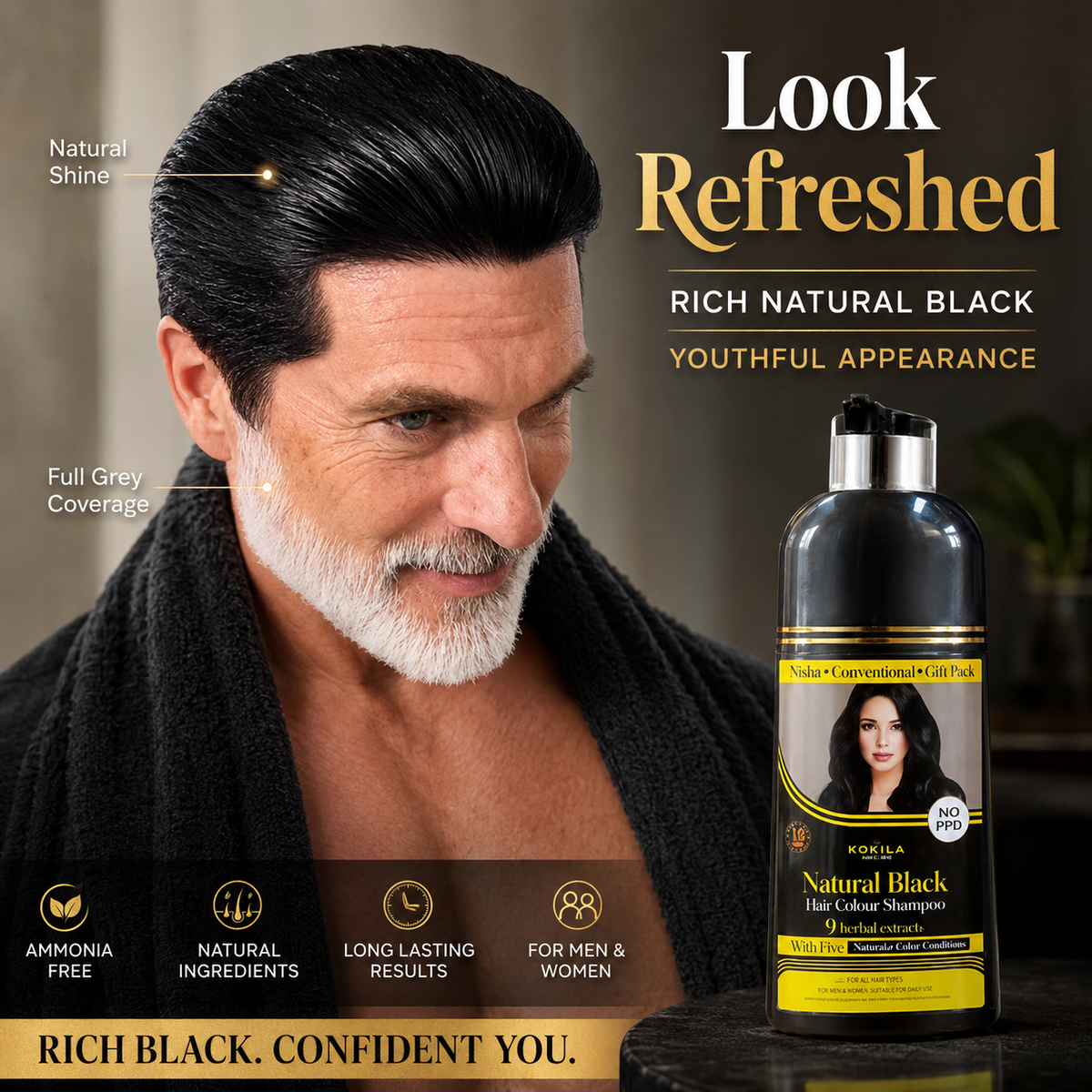 3 in 1 Instant Natural Black Hair Shampoo™