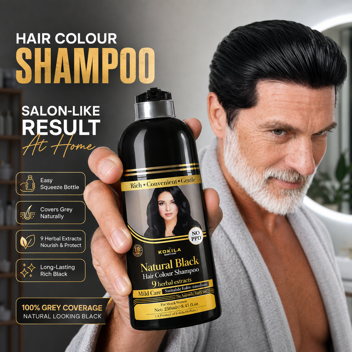 3 in 1 Instant Natural Black Hair Shampoo™