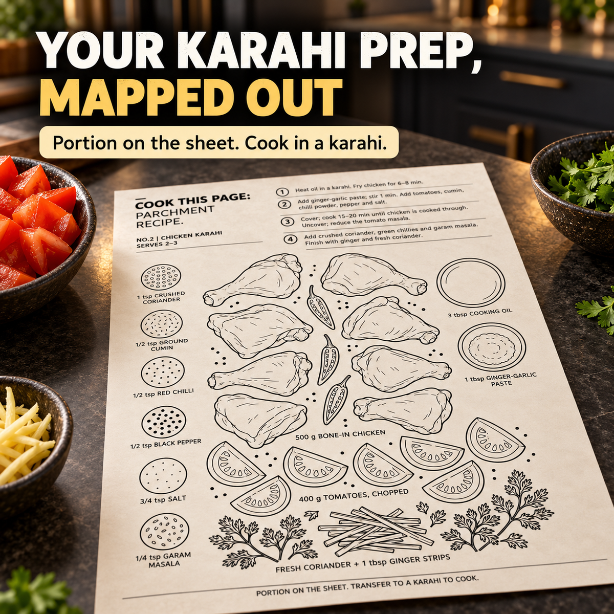 Cookmeup Paper® Home Chef Recipe Guides