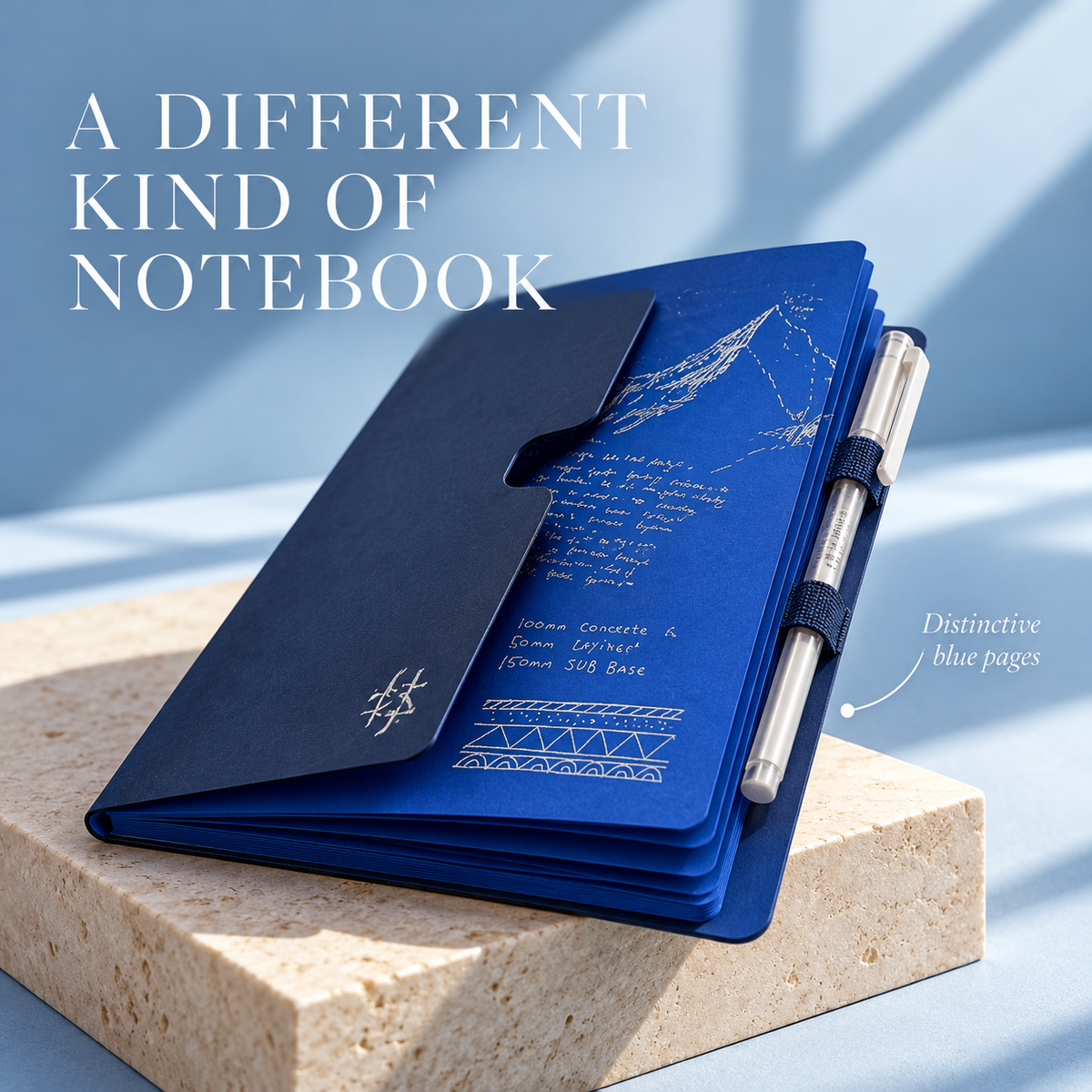 Blue NoteBook™ ( With Free Pen )