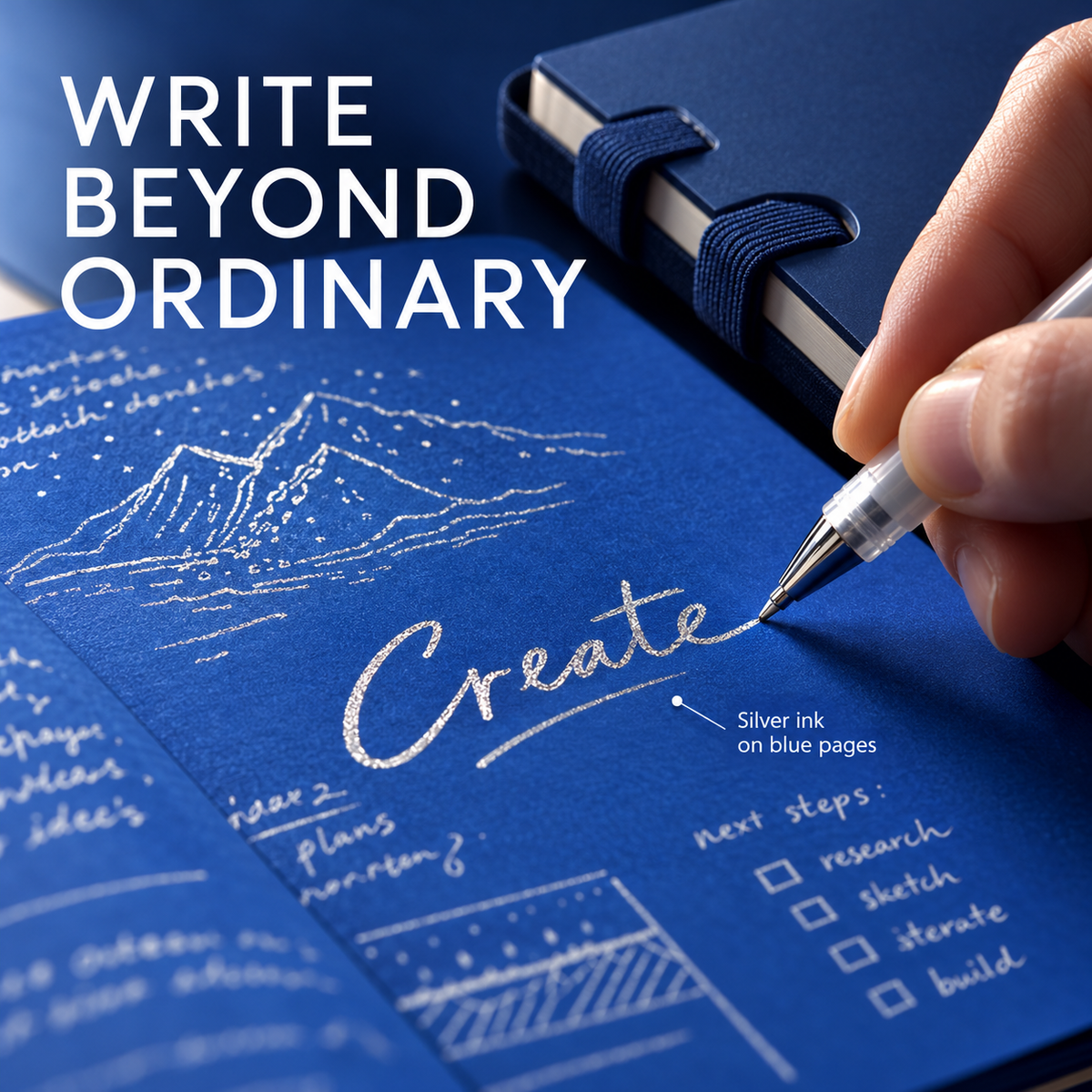 Blue NoteBook™ ( With Free Pen )