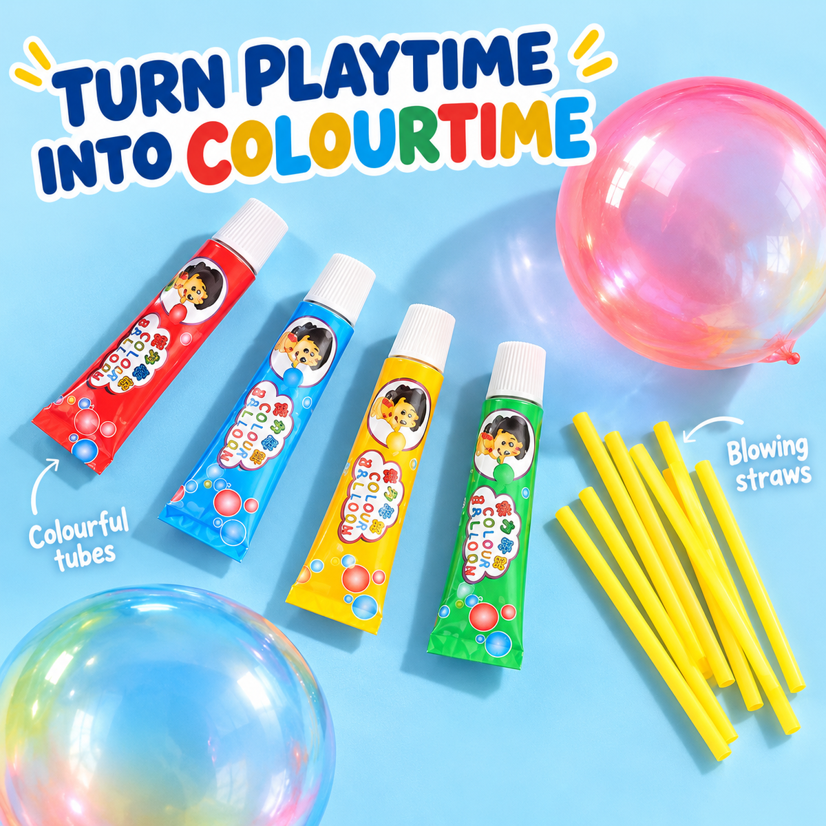 Magic Plastic Touchable Blow Bubbles Set