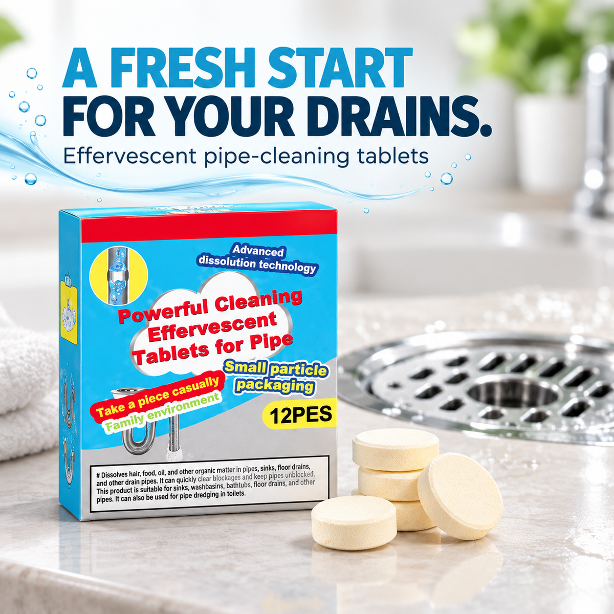 Drain Tablet® – Effervescent Drain Cleaning Tablets