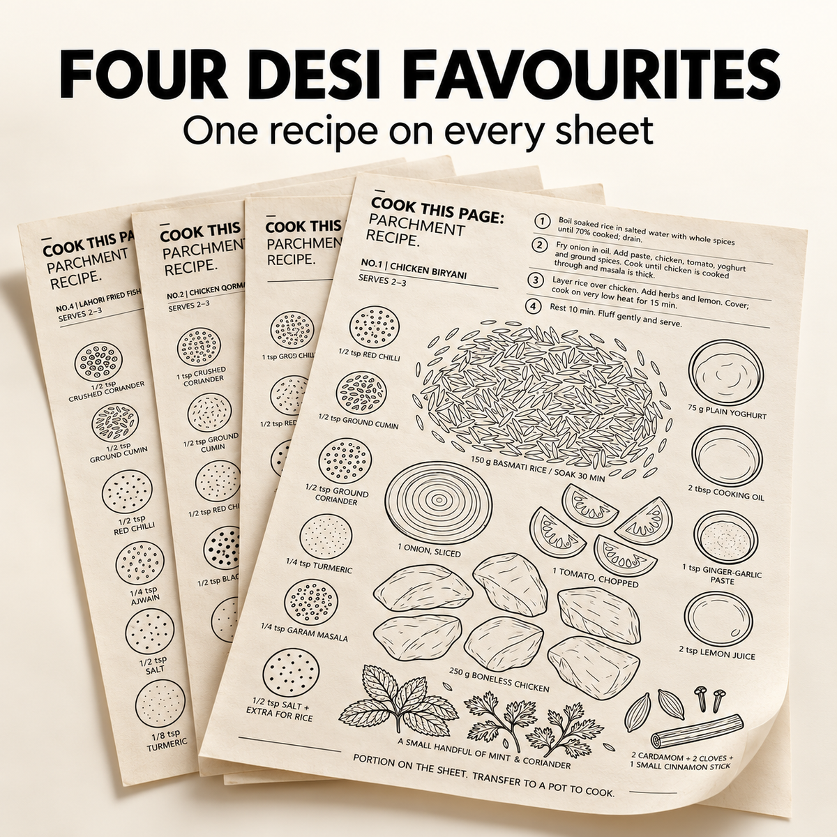 Cookmeup Paper® Home Chef Recipe Guides