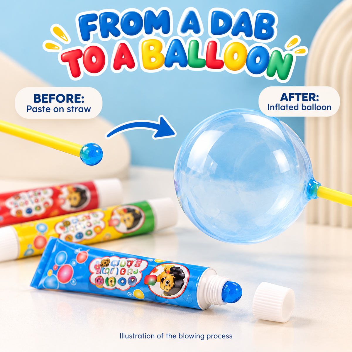 Magic Plastic Touchable Blow Bubbles Set