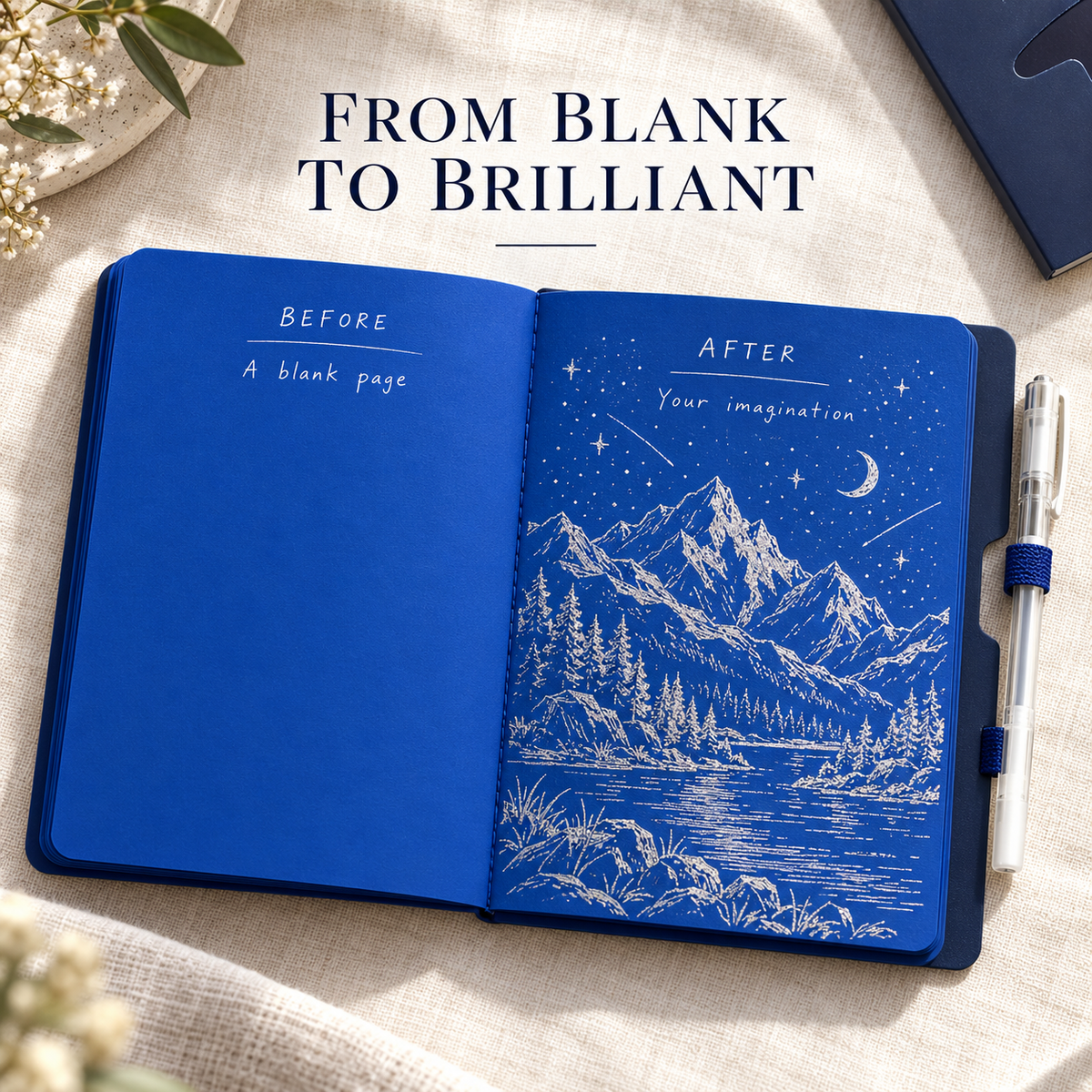 Blue NoteBook™ ( With Free Pen )