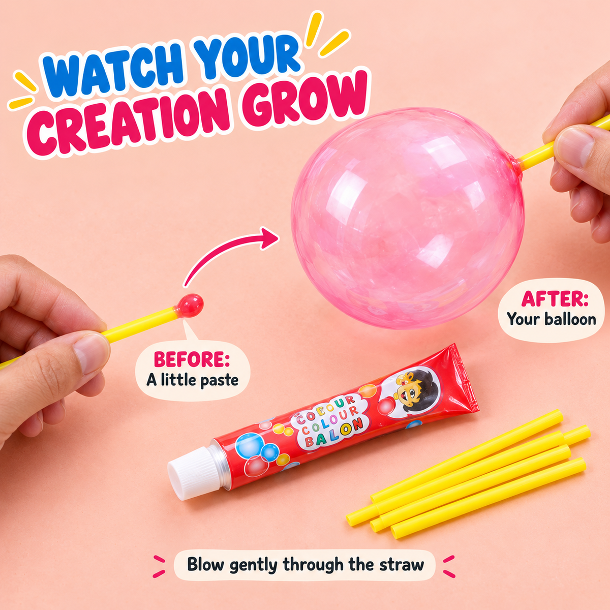 Magic Plastic Touchable Blow Bubbles Set