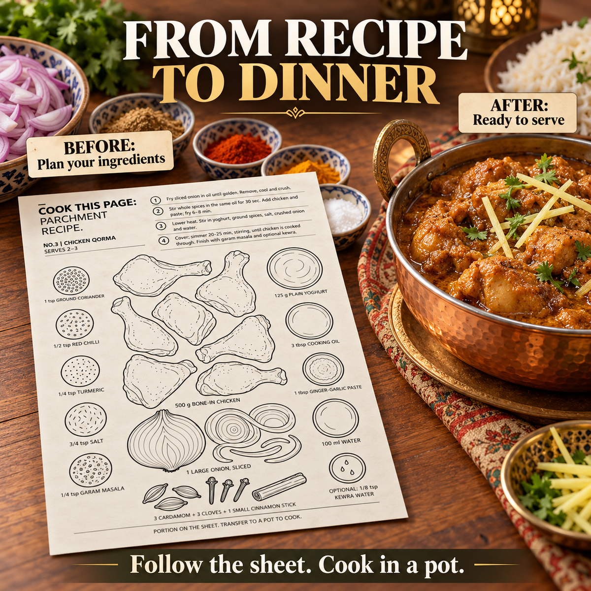 Cookmeup Paper® Home Chef Recipe Guides