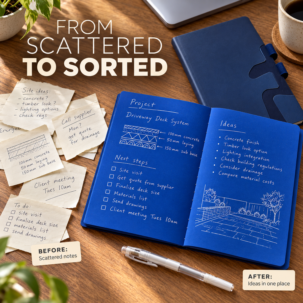 Blue NoteBook™ ( With Free Pen )