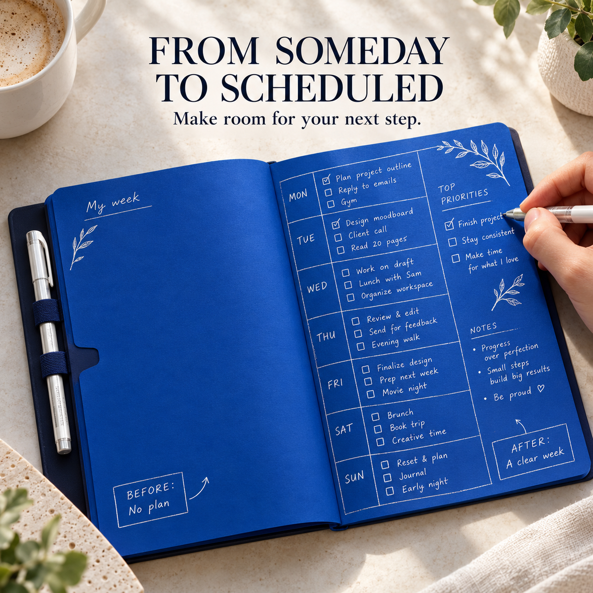 Blue NoteBook™ ( With Free Pen )