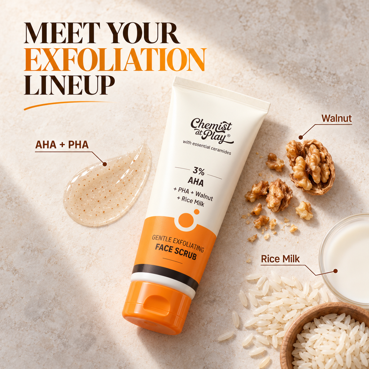 Chemist At PLay® Gentle Exfoliating Face Scrub ( 100% ✅ FDA Approved )