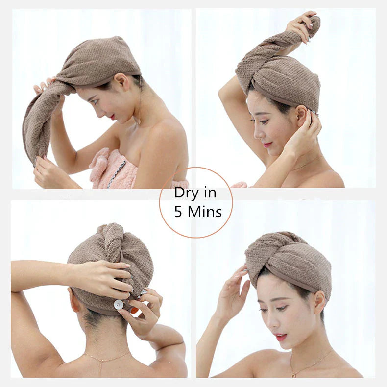 Microfiber Quick Hair Drying Cap Towel