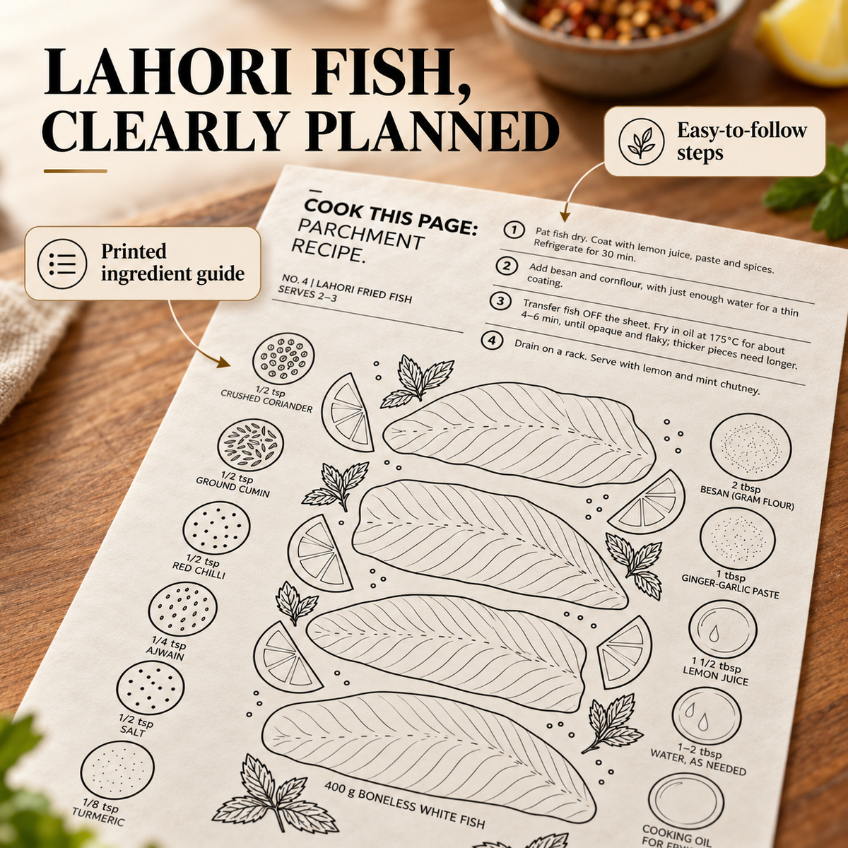 Cookmeup Paper® Home Chef Recipe Guides